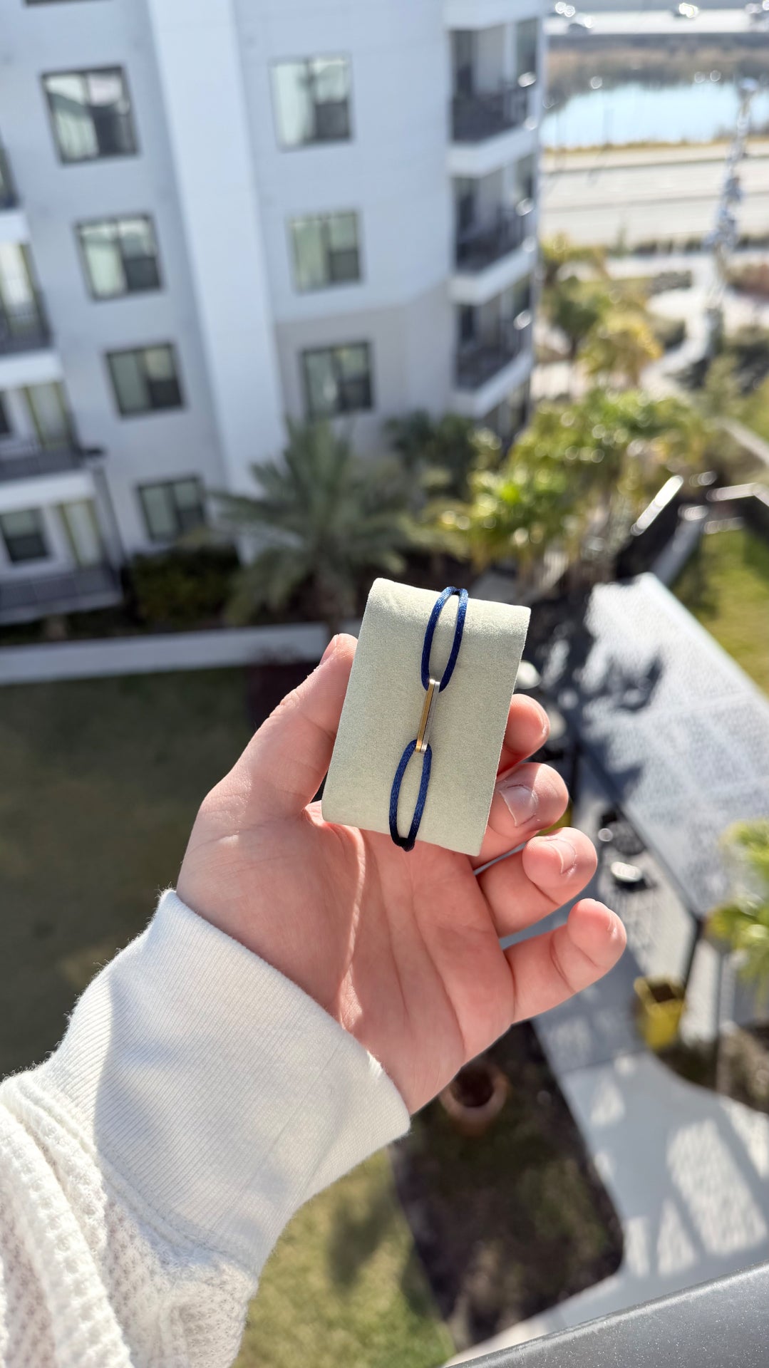 Bleu Profond navy silk bracelet