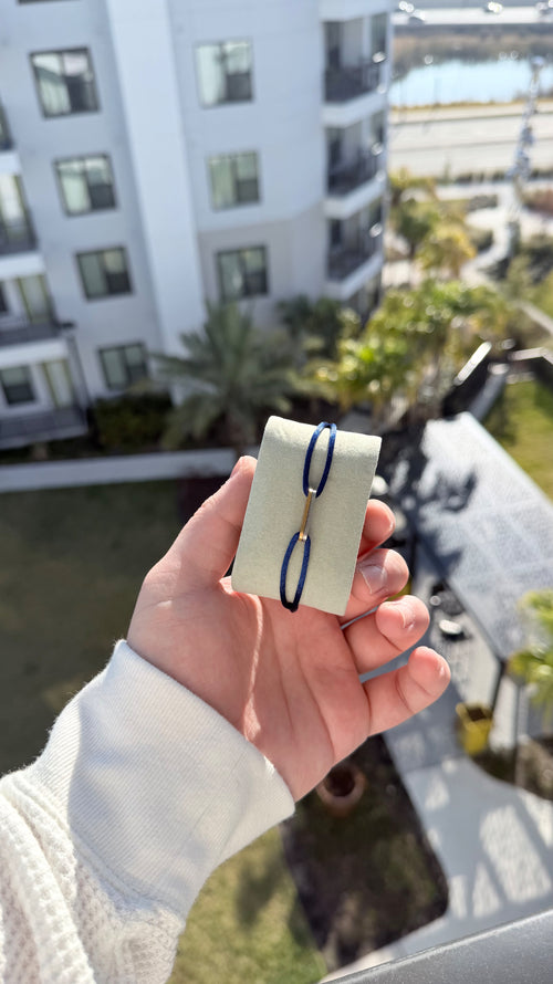 Bleu Profond navy silk bracelet